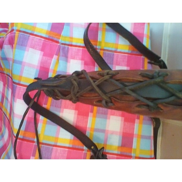 Handmade Bull Horn Drinking/Flask Leather Vintage - 11-1/2" - Picture 14 of 16